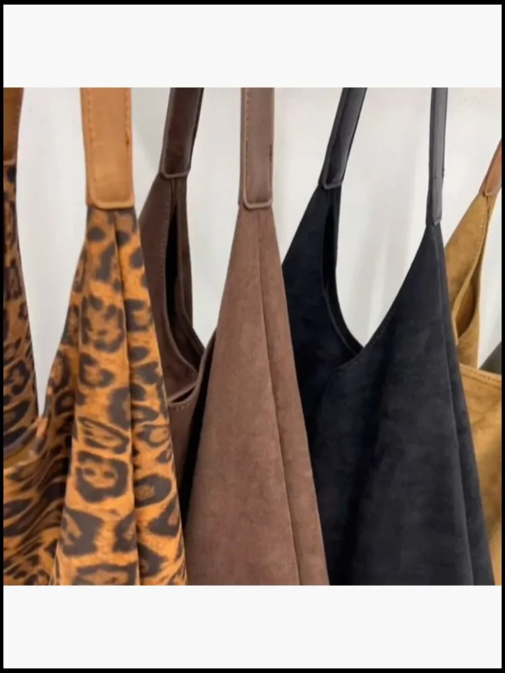 Suede Hobo Bag Spacious Tote Shoulder Bag Slouchy Retro Purse Lightweight - Picture 7 of 7